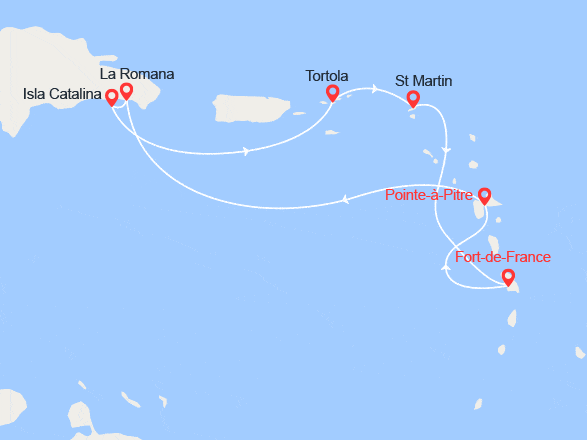 itinéraire croisière Caraïbes et Antilles : Perles des Antilles