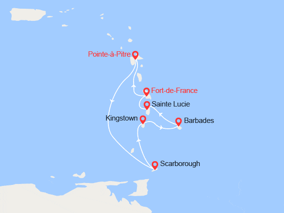 itinéraire croisière Caraïbes et Antilles : Perles des Antilles, Trinité et Tobago