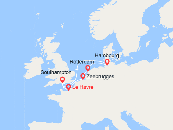 itinéraire croisière Europe du Nord : Perles du nord: Londres, Hambourg, Rotterdam, Zeebruges
