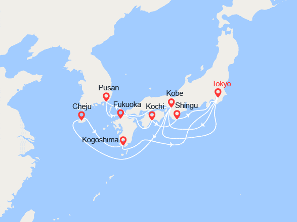 itinéraire croisière Asie : Pétales et Folklore du Japon