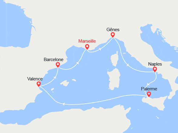 itinéraire croisière Méditerranée : Plongeon dans la Méditerranée : Italie et Espagne