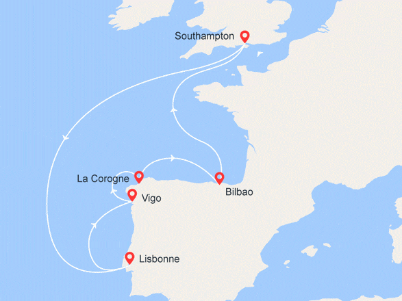 itinéraire croisière Méditerranée : Portugal et Espagne