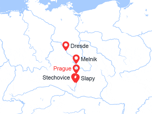 itinéraire croisière Elbe Weser Isar Oder : Prague, Dresde et les châteaux de Bohême, l'Elbe et la Moldau sauvage ( PGP_PP)