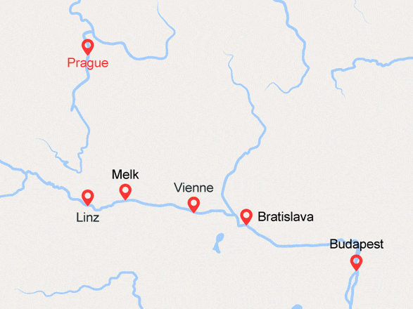 itinéraire croisière Danube : Prague et les Perles du Danube (PPU)