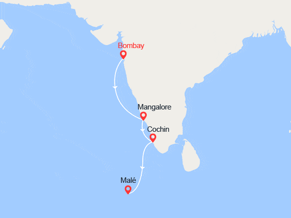 itinéraire croisière Océan Indien : Prix Choc ! Inde, Maldives