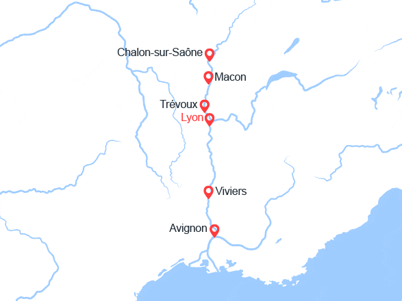 itinéraire croisière Rhône Saône : Provence, Camargue, Bourgogne