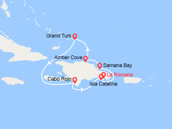 itinéraire croisière Caraïbes et Antilles : Rép. Dominicaine, îles Turks et Caïques