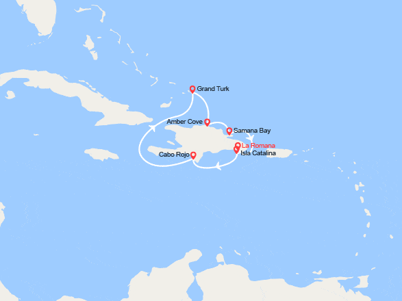 itinéraire croisière Caraïbes et Antilles : Rép. Dominicaine, îles Turks et Caïques