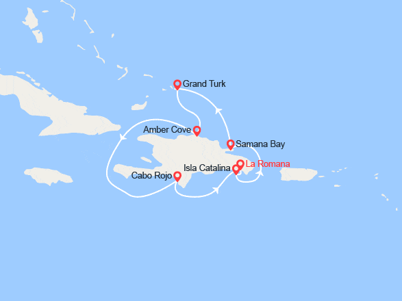 itinéraire croisière Caraïbes et Antilles : Rép.Dominicaine, Îles Turks et Caïques