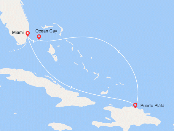 itinéraire croisière Caraïbes et Antilles - Cuba : République Dominicaine & Bahamas
