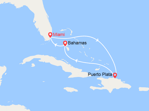 itin&eacute;raire croisi&egrave;re Caraïbes et Antilles : République Dominicaine, Bahamas 