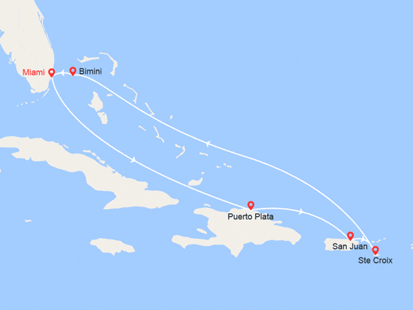 itin&eacute;raire croisi&egrave;re Caraïbes et Antilles : République Dominicaine, Porto Rico, Iles Vierges Américaines, Bahamas  