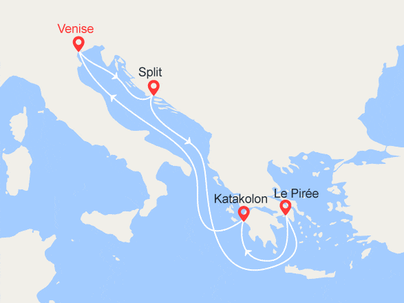 itinéraire croisière Méditerranée : Retour vers le passé : Grèce, Croatie, Italie