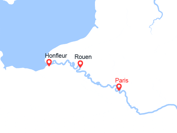itinéraire croisière Seine : Réveillon Parisien -Féerie sur la Vallée de la Seine (RPA_PP)