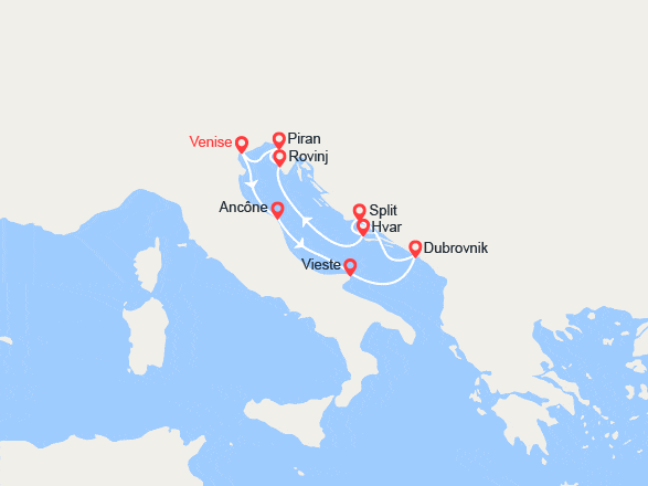 itin&eacute;raire croisi&egrave;re Croatie/Adriatique : Rivages adriatiques 