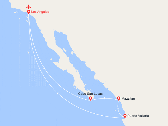 itinéraire croisière Amérique du Nord : Riviera mexicaine de Los Angeles
