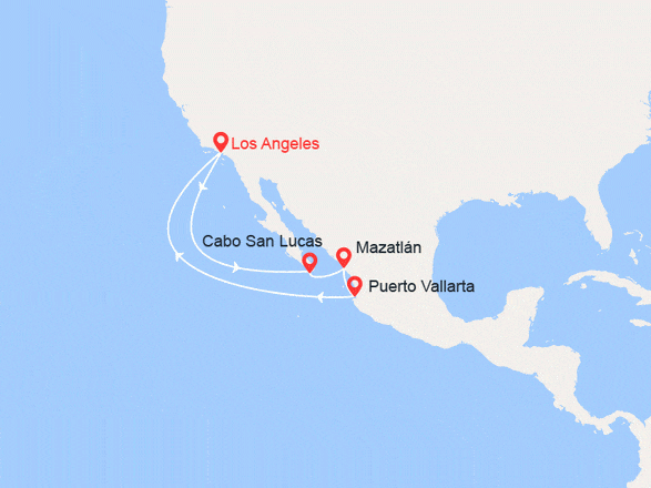 itinéraire croisière Amérique du Nord : Riviera Mexicaine depuis Los Angeles