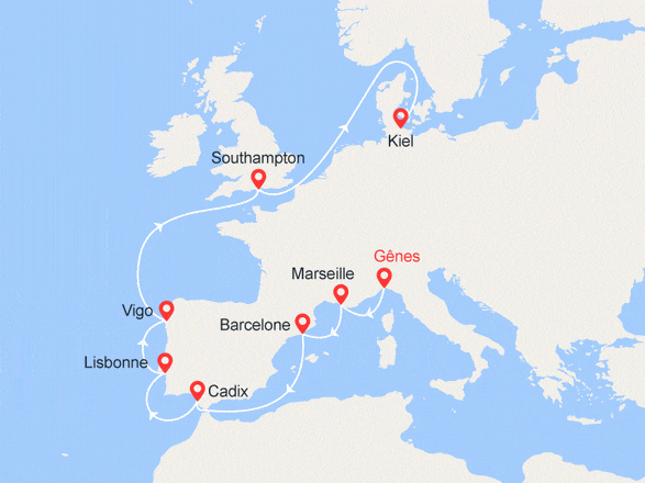itinéraire croisière Europe du Nord : Route vers le Nord