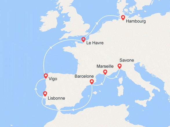 itinéraire croisière Europe du Nord : Route vers le Nord