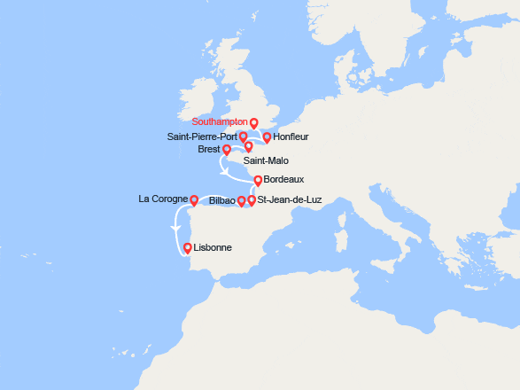 itin&eacute;raire croisi&egrave;re Europe du Nord : Royaume-Uni, Norvège, Danemark 