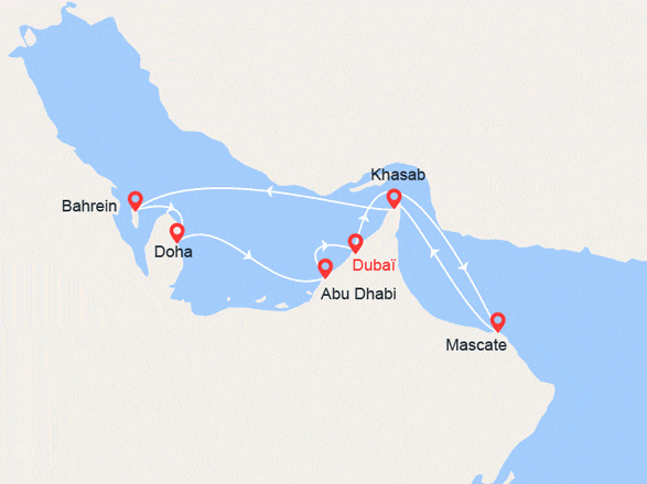 itinéraire croisière Moyen Orient : Royaumes du désert : D' Oman au Barhein