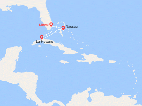 itinéraire croisière Caraïbes et Antilles : Rythmes cubains : Bahamas, Etats-Unis, Cuba