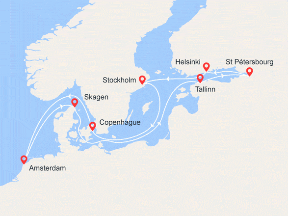 itinéraire croisière Baltique : Scandinavie et Russie