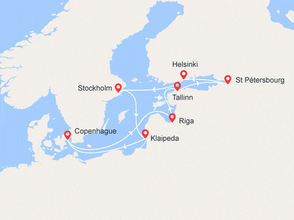 itinéraire croisière Baltique : Scandinavie et Russie