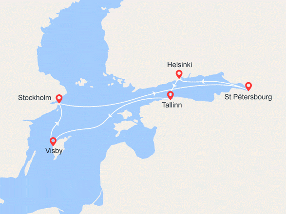 itinéraire croisière Baltique : Scandinavie et Russie