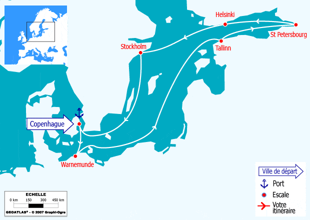itinéraire croisière Baltique : Scandinavie et Russie