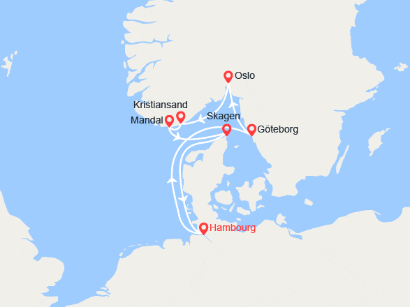 itinéraire croisière Europe du Nord : Scandinavie intensive