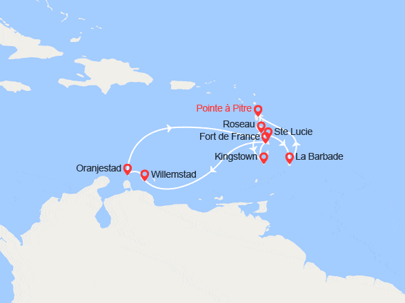 itin&eacute;raire croisi&egrave;re Caraïbes et Antilles : Secrets des Caraïbes 