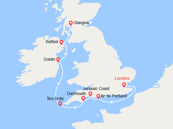 itinéraire croisière Iles Britanniques : Secrets et paysages celtes