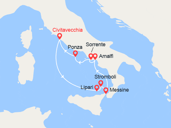 itinéraire croisière Méditerranée : Sicile & Italie 