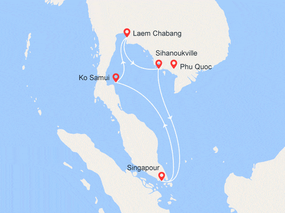 itinéraire croisière Asie : Singapour, Thaïlande