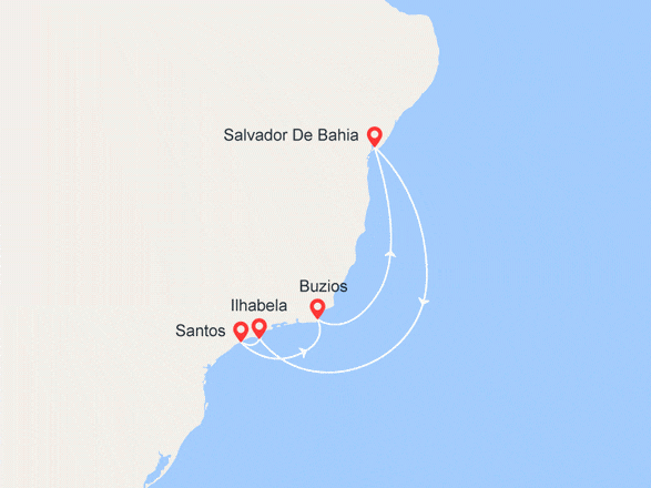 itinéraire croisière Amérique du Sud : Sous le soleil Brésilien