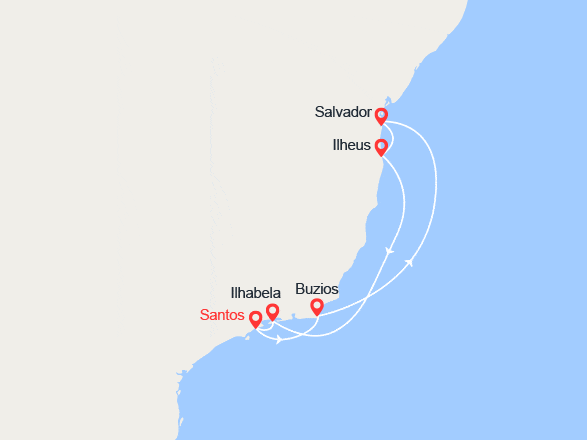 itinéraire croisière Amérique du Sud : Sous le soleil du Brésil