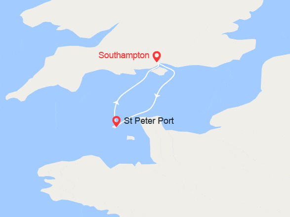 itinéraire croisière Europe du Nord : Southampton & Saint Peter Port