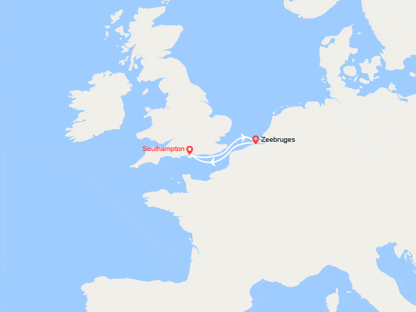 itinéraire croisière Europe du Nord : Southampton et Bruges