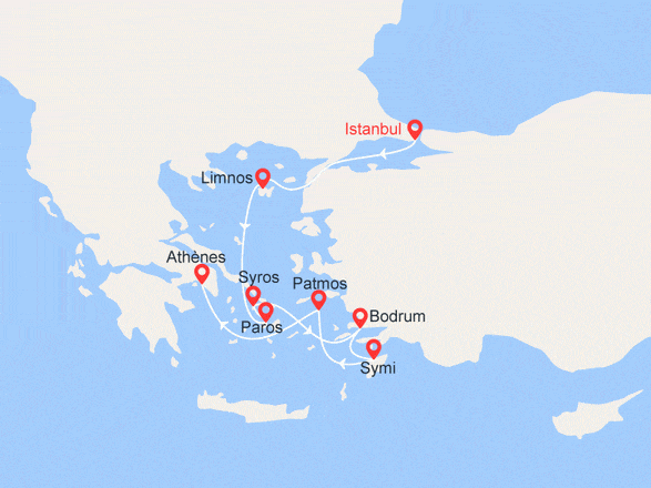 itinéraire croisière Iles grecques : Splendeurs de la mer Égée