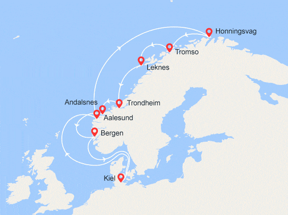 itinéraire croisière Fjords : Splendeurs de la Norvège