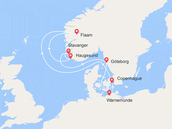itinéraire croisière Fjords : Splendeurs du Nord : Norvège, Suède, Allemagne, Danemark