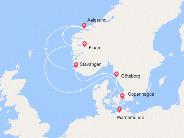 itinéraire croisière Fjords : Splendeurs du Nord : Norvège, Suède, Allemagne, Danemark