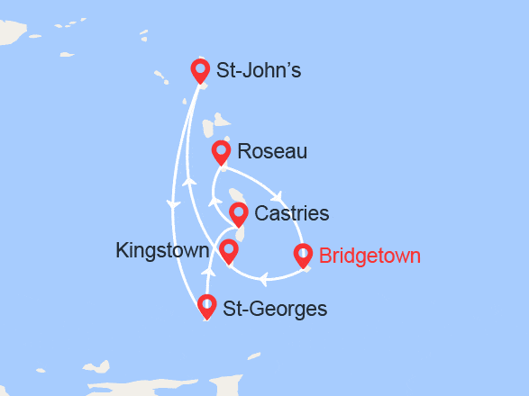 itinéraire croisière Caraïbes et Antilles : Sublimes Caraïbes