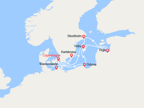 itinéraire croisière Baltique : Suède, Allemagne, Pologne, Lettonie 