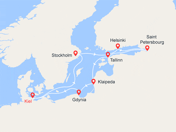 itinéraire croisière Baltique : Suède, Finlande, Russie, Estonie, Lituanie, Pologne