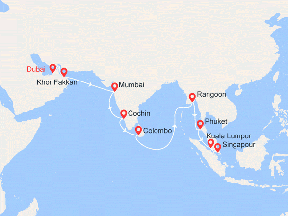 itinéraire croisière Asie : Sur la route des épices