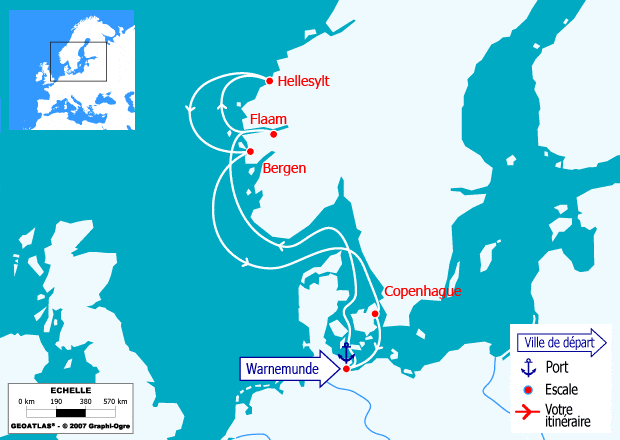 itinéraire croisière Fjords - Fjords : Sur la route des Vikings : Norvège, Danemark, Allemagne
