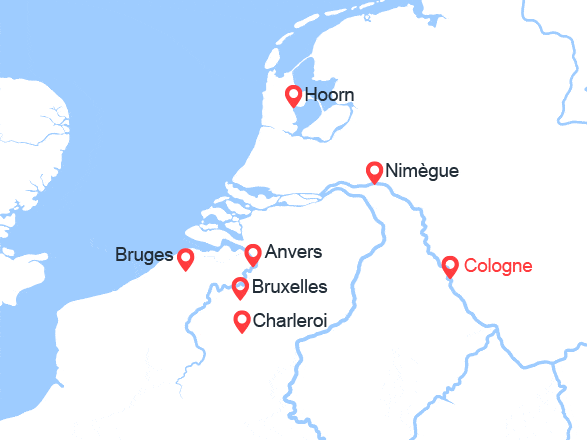 itinéraire croisière Rhin et ses affluents : Sur la route en Belgique idyllique