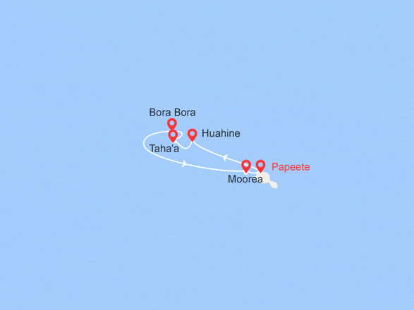 itinéraire croisière Tahiti Polynésie - Tahiti Polynésie : Tahiti et les Iles de la Société